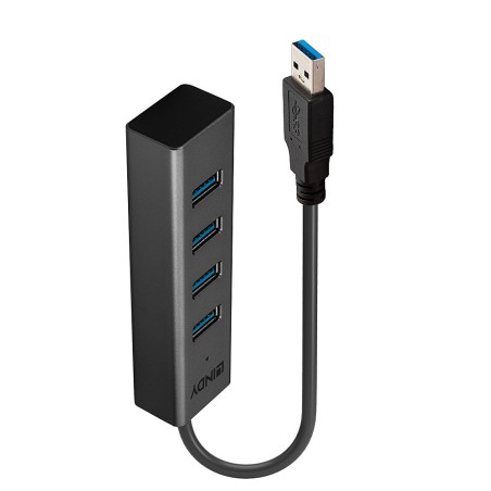 Lindy 4 Port USB 3.0 Hub - High-Speed Connectivity and Versatility (43324)